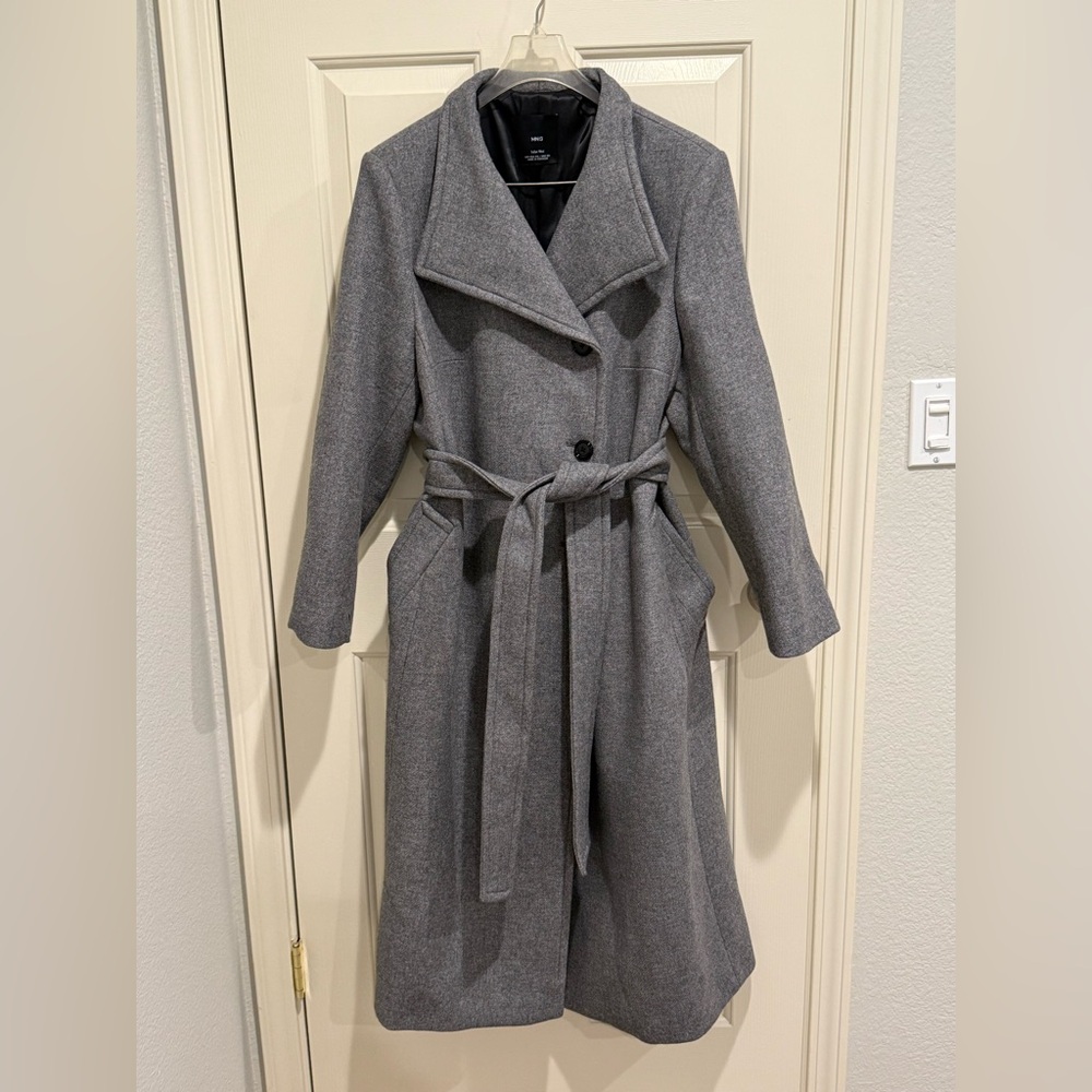 Mango Manteco Grey Wool Coat
